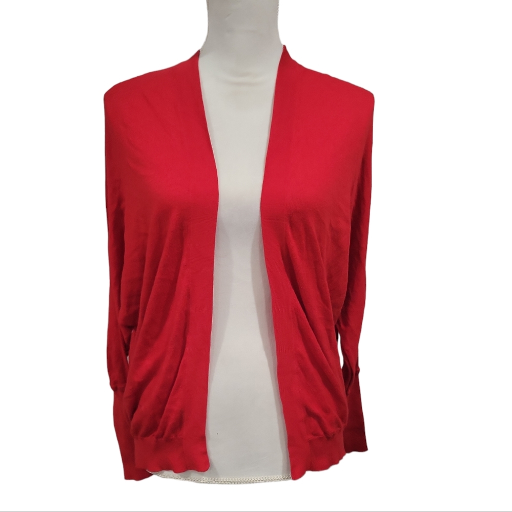 Express Red Cashmere Blend Open Front Cardigan Size Small